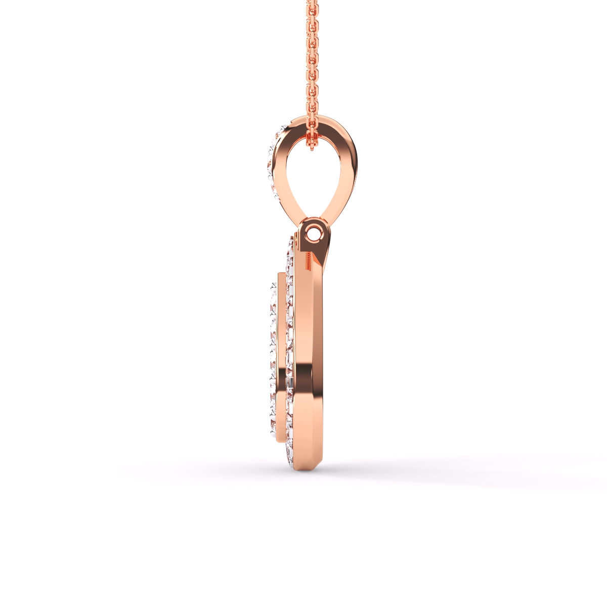 Fancy Pear Shape Diamond Halo Pendant